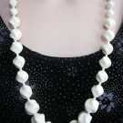 Cream Colored Beaded Necklace 31" Retro 1970s Vintage Jewelry Cream Colored Beaded Necklace 31" Retro 1970s Vintage Jewelry