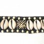 Large Black & White Beaded Natural Shell Choker Necklace Handcrafted
