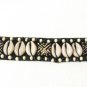 Large Black & White Beaded Natural Shell Choker Necklace Handcrafted