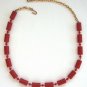 Red Beaded Necklace Vintage 1970s Jewelry