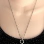 Silver Flower Clear Ball Pendant Necklace By Soho Design Vintage 1980s Jewelry