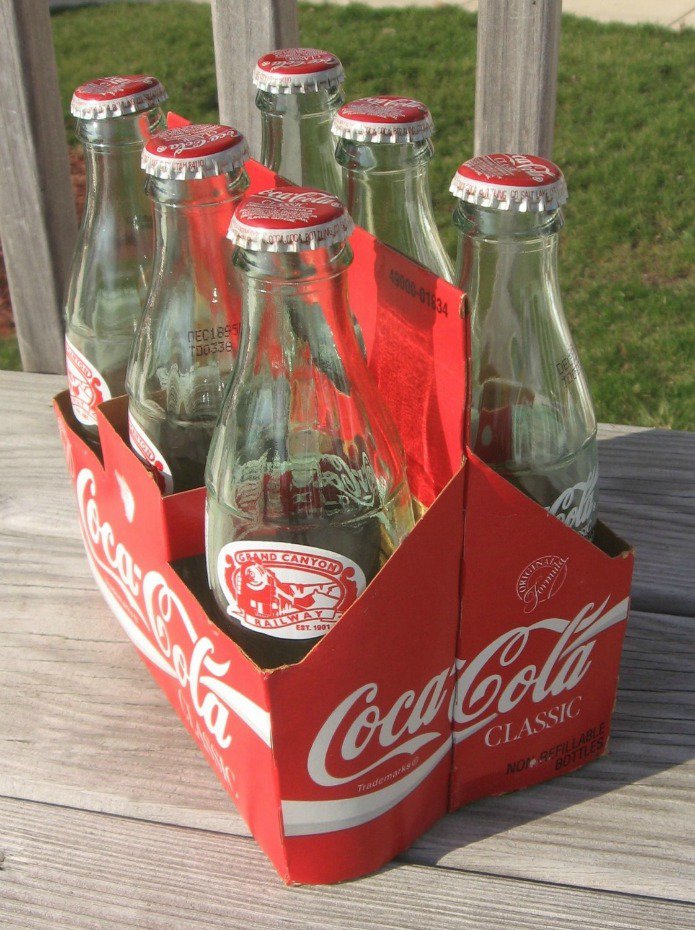 Coke 6 Pack 1993 Coca Cola Collectible Bottles in Carton Grand Canyon