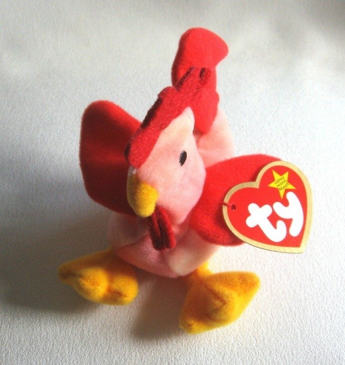 Strut The Rooster Ty Teenie Beanie Baby 1999 No. 7 McDonald's Toy Animal