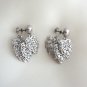 Silver 5 Layer Leaf Dangle Screw Back Earrings Vintage Jewelry 1960s