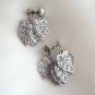 Silver 5 Layer Leaf Dangle Screw Back Earrings Vintage Jewelry 1960s