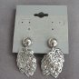 Silver 5 Layer Leaf Dangle Screw Back Earrings Vintage Jewelry 1960s