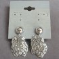 Silver 5 Layer Leaf Dangle Screw Back Earrings Vintage Jewelry 1960s