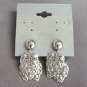 Silver 5 Layer Leaf Dangle Screw Back Earrings Vintage Jewelry 1960s