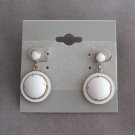 White Cabochon Milk Glass Screw Back Earrings Vintage Jewelry 1950's White Cabochon Milk Glass Screw Back Earrings Vintage Jewelry 1950's