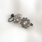 Old Rhinestone Screw Back Earrings Retro Vintage Jewelry 1940's