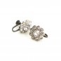 Old Rhinestone Screw Back Earrings Retro Vintage Jewelry 1940's