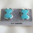 Turquoise Color Thermoset Clip On Earrings Vintage Jewelry 1950s Turquoise Color Thermoset Clip On Earrings Vintage Jewelry 1950s