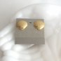 Gold Shell Design Clip On Earrings Vintage Jewelry 1980s