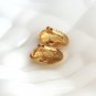 Gold Shell Design Clip On Earrings Vintage Jewelry 1980s