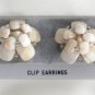 Beige Tan Agate Stone Glass Beaded Clip On Earrings Retro Western Germany Vintage 1950s