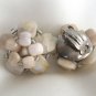 Beige Tan Agate Stone Glass Beaded Clip On Earrings Retro Western Germany Vintage 1950s