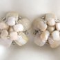 Beige Tan Agate Stone Glass Beaded Clip On Earrings Retro Western Germany Vintage 1950s
