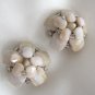 Beige Tan Agate Stone Glass Beaded Clip On Earrings Retro Western Germany Vintage 1950s