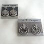 Silver Hoops Clip On Earrings 2 Pair Retro Vintage Jewelry 1970s