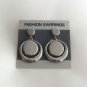 Silver Hoops Clip On Earrings 2 Pair Retro Vintage Jewelry 1970s