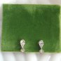 Sparkly Pear Cut Rhinestone Screw Back Earrings Retro Vintage Jewelry 1950s