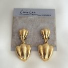 Large Gold Dangle Clip On Earrings Lois Lee Designs Vintage Jewelry 1980s Large Gold Dangle Clip On Earrings Lois Lee Designs Vintage Jewelry 1980s