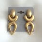 3 Pair Gold Dangle Clip On Earrings Vintage Jewelry 1980s