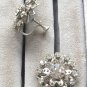 Old Sparkly Multi Rhinestone Screw Back Earrings Vintage Jewelry 1940s