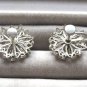 Old Sparkly Multi Rhinestone Screw Back Earrings Vintage Jewelry 1940s