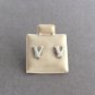 Silver Initial V Earrings Retro Hypo Allergenic Vintage 1970s