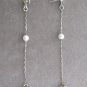 Sterling Silver Chain Pearl Pierced Earrings Vintage Jewelry 1970s