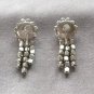 Sparkly Dangle Rhinestone Screw Back Earrings Retro Vintage Jewelry 1950s