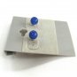 Round Ball Studs 6mm Deep Blue Sapphire Silver Pierced Earrings