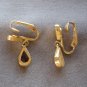 Red Stone Pear Cut Gold Clip On Earrings By Designer Avon Vintage Jewelry 1970s