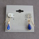 Blue Lapis Pear Shaped Stone Dangle Pierced Earrings Blue Lapis Pear Shaped Stone Dangle Pierced Earrings