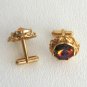 Multi Colored Rainbow Large Rivoli Stone Cufflinks Vintage 1960s