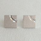 Silver Textured Diamond Cut Cufflinks By Designer Anson Vintage 1960s Silver Textured Diamond Cut Cufflinks By Designer Anson Vintage 1960s