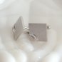 Silver Textured Diamond Cut Cufflinks By Designer Anson Vintage 1960s