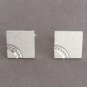 Silver Textured Diamond Cut Cufflinks By Designer Anson Vintage 1960s