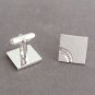 Diamond Cut Silver Textured Cufflinks By Designer Anson Vintage 1960s