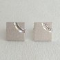 Diamond Cut Silver Textured Cufflinks By Designer Anson Vintage 1960s