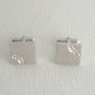 Diamond Cut Silver Textured Cufflinks By Designer Anson Vintage 1960s