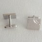 Diamond Cut Silver Textured Cufflinks By Designer Anson Vintage 1960s
