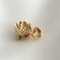 Gold Shell Rhinestone Clip On Earrings By Designer Avon Vintage Jewelry 1970s