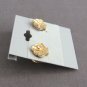 Gold Shell Rhinestone Clip On Earrings By Designer Avon Vintage Jewelry 1970s