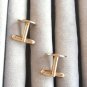 Classic Round Gold Cufflinks By Designer Swank Vintage 1950s