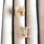 Classic Round Gold Cufflinks By Designer Swank Vintage 1950s