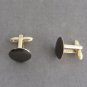 Classic Round Chocolate Brown Cufflinks By Designer Hickok USA Vintage 1960s