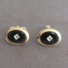 Black Cabochon Rhinestone Cufflinks By Designer Anson Vintage 1950s Black Cabochon Rhinestone Cufflinks By Designer Anson Vintage 1950s