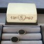 Black Onyx Cufflinks By Designer Shields Fifth Avenue Vintage 1950s